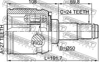 Шрус внутренний правый 27x50x24 ) febest