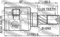 Р/к-т шруса внутрен. 22X40X26 NISSAN TIIDA C11 05-