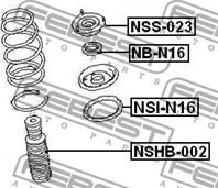 FEBEST NSI-N16 Проставка пружины NISSAN ALMERA 00-05 пер.подв.верхн.