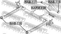 FEBEST NAB-116 Сайлентблок задней балки NISSAN MAXIMA/CEFIRO 98-06