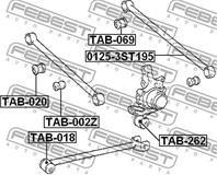 FEBEST TAB-002Z Сайлентблок цапфы TOYOTA CALDINA 97-02 задн. плав.