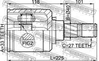 FEBEST 0211-J1020GLH ШРУС NISSAN QASHQAI 06-/X-TRAIL 07- внутр.