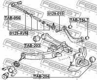 FEBEST TAB-TSL7 Сайлентблок рычага TOYOTA AURIS/AVENSIS зад.подв.