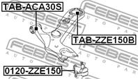 FEBEST TAB-ZZE150B Сайлентблок рычага TOYOTA COROLLA 06-/AVENSIS 08- перед.подв.зад.