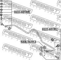 FEBEST NSB-Y61R2 Втулка стабилизатора NISSAN PATROL 97-10 зад. 19мм.