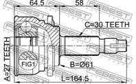 ШРУС TOYOTA RAV4 ACA3/GSA3 2005-2013 наружний 27X61X30