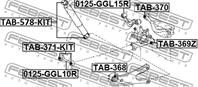 Комплект сайлентблоков задн попереч тяги lexus rx270/350/450h (08- ) tab-371-kit