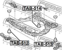 FEBEST TAB-512 Сайлентблок подрамника TOYOTA CAMRY 06-11