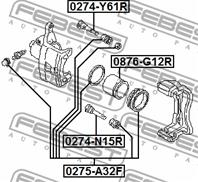 FEBEST 0274-Y61R Втулка направляющая суппорта NISSAN PRIMERA 90-07 зад.