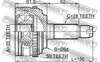 Шрус внешний 35x62x28 0310-rba50