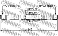 Полуось левая 21x448.4x22