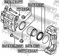 FEBEST 0474-CSLOWF Втулка направляющая суппорта MITSUBISHI LANCER 95-09/OUTLANDER 02-06 пер.