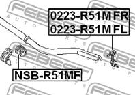 FEBEST 0223-R51MFL Тяга стабилизатора NISSAN PATHFINDER 05- пер.лев.