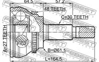 Шрус наружный 27x61.2x30