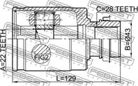 Шрус внутр правый 22x43x28 mazda 3 bk (03-08) 0511-bl16mtrh