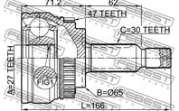 ШРУС наружный 27x65x30