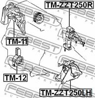 Опора двигателя TOYOTA AVENSIS 03-08 зад.
