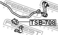 FEBEST TSB-708 Втулка стабилизатора TOYOTA COROLLA 91-02 зад. 14мм