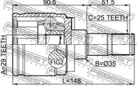 Шрус внутр правый mitsubishi pajero pinin/io h61w-h77w 1999-2005 0411-h77wrh