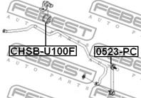FEBEST CHSB-U100F Втулка стабилизатора CHEVROLET REZZO D=21 00-08 пер.подв.