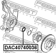 FEBEST DAC40740036 Подшипник ступ.MITSUBISHI LANCER 00-09/NISSAN ALMERA 00-06 пер.