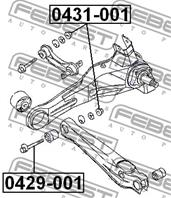 FEBEST 0429-001 Болт эксцентрик MITSUBISHI CARISMA 95-03/LANCER 95-09 зад.подв.