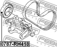 FEBEST 0787-RH418 Ролик ремня приводного SUZUKI IGNIS/LIANA 1.3/1.6 01-