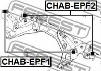 FEBEST CHAB-EPF2 Сайлентблок пер. балки CHEVROLET EPICA 03- (к-кт 2шт.)