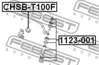 FEBEST CHSB-T100F Втулка стабилизатора CHEVROLET LANOS 97-02/DAEWOO NEXIA 95-09 пер.подв.