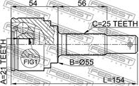 0210-qg15 шрус наружн. nissan almera n16 (ukp) 03-06 (21x55x25)