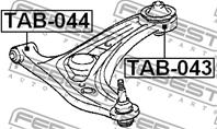 FEBEST TAB-043 Сайлентблок рычага TOYOTA YARIS 99-05 пер.подв.