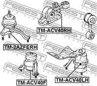 Опора двигателя левая (гидравл) tm-acv40lh
