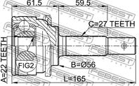 ШРУС  22x56x27 301988 Nissan PrimeraP11 96-01