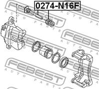 FEBEST 0274-N16F Втулка направляющая суппорта NISSAN PRIMERA 90-01 пер.к-кт.