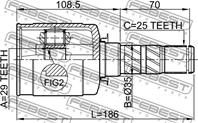 FEBEST 0811-B13 ШРУС SUBARU IMPREZA 00-07/LEGACY 03-09 внутр.