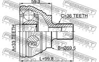 ШРУС внешний 33X59.5X36 AUDI A3.A3 Sportback (8V) 2013- 2310-EOS