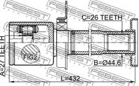 ШРУС внутренний правый 27x44.4x26