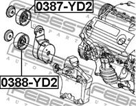 FEBEST 0387-YD2 Ролик ремня приводного CHEVROLET LACETTI/AVEO 1.4/1.6