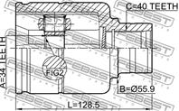 Р/к-т шруса внутренний R 34X56X4 AUDI Q3 2011-
