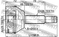ШРУС внешний 29X59X28 FORD TRANSIT TT9 2006-2013 2110-TRDA48