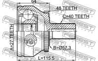 ШРУС наружный 27x57.4x40