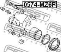 FEBEST 0574-MZ6F Втулка направляющая суппорта MAZDA 6 02-07/626 91-02 пер.подв.