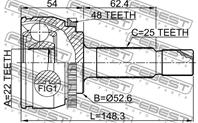 ШРУС наружный 22X52.6X25