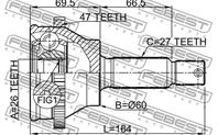 Шрус внешний hyundai sonata (ef) 2001-2005 1210-son25a47