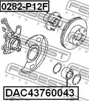 FEBEST DAC43760043 Подшипник ступ.NISSAN PRIMERA 01-07/X-TRAIL 00-06 пер.