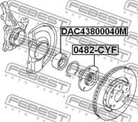 FEBEST DAC43800040M Подшипник ступ. MITSUBISHI OUTLANDER II 07-/ASX 1.8 10- пер.