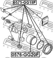 FEBEST 0576-GG20F Поршень суппорта MAZDA 6 02-08 пер.