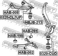 FEBEST HAB-190 Сайлентблок рычага HONDA ACCORD 08-12 пер.подв.