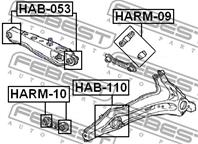FEBEST HARM-10 Ремкомплект рычага HONDA CIVIC 91-01/CR-V 97-01 зад.подв.