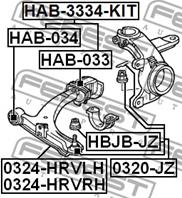 К-т сайлентблок переднего рычага HONDA HR-V 98-05